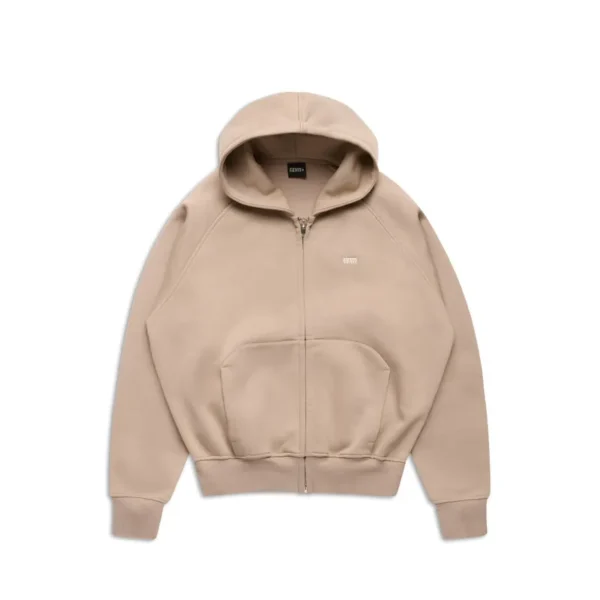 6pm Light Brown Full Zip Hoodie